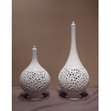 y14391花器系列 - POLY材質 - 復古雕花瓶(古銀) A款( 另有B款 )--(共4色 .亮白.古銀.古金.古紅銅)